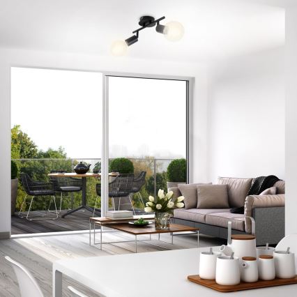 Briloner 10104890 - Bodové svítidlo 2xE27/60W/230V černá